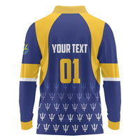 Custom Barbados Tridents Cricket Long Sleeve Polo Shirt Go Champions - Wonder Print Shop