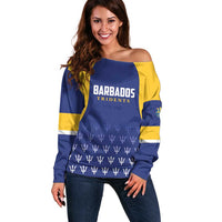 Custom Barbados Tridents Cricket Off Shoulder Sweater Go Champions - Wonder Print Shop
