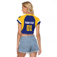 Custom Barbados Tridents Cricket Raglan Cropped T Shirt Go Champions - Wonder Print Shop