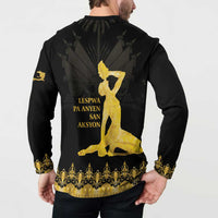 Haiti Neg Marron Gold Button Sweatshirt Lespwa pa anyen san aksyon - Wonder Print Shop