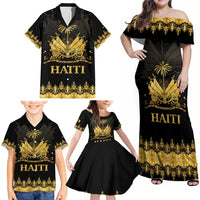 Haiti Neg Marron Gold Family Matching Off Shoulder Maxi Dress and Hawaiian Shirt Lespwa pa anyen san aksyon - Wonder Print Shop