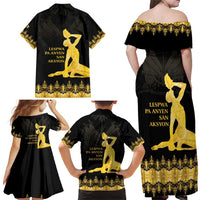 Haiti Neg Marron Gold Family Matching Off Shoulder Maxi Dress and Hawaiian Shirt Lespwa pa anyen san aksyon - Wonder Print Shop
