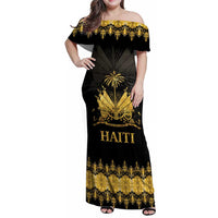 Haiti Neg Marron Gold Family Matching Off Shoulder Maxi Dress and Hawaiian Shirt Lespwa pa anyen san aksyon - Wonder Print Shop