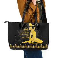 Haiti Neg Marron Gold Leather Tote Bag Lespwa pa anyen san aksyon - Wonder Print Shop