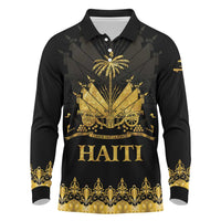 Haiti Neg Marron Gold Long Sleeve Polo Shirt Lespwa pa anyen san aksyon - Wonder Print Shop