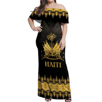 Haiti Neg Marron Gold Off Shoulder Maxi Dress Lespwa pa anyen san aksyon - Wonder Print Shop
