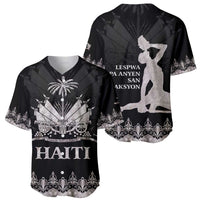 Haiti Neg Marron Silver Baseball Jersey Hope is Nothing Without Action - Wonder Print Shop