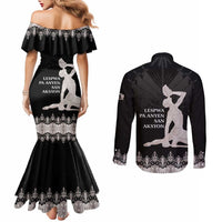 Haiti Neg Marron Silver Couples Matching Mermaid Dress and Long Sleeve Button Shirt Hope is Nothing Without Action