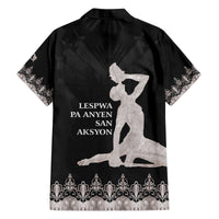 Haiti Neg Marron Silver Family Matching Off The Shoulder Long Sleeve Dress and Hawaiian Shirt Hope is Nothing Without Action - Wonder Print Shop
