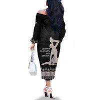 Haiti Neg Marron Silver Family Matching Off The Shoulder Long Sleeve Dress and Hawaiian Shirt Hope is Nothing Without Action - Wonder Print Shop