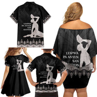 Haiti Neg Marron Silver Family Matching Off Shoulder Short Dress and Hawaiian Shirt Hope is Nothing Without Action - Wonder Print Shop