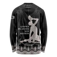 Haiti Neg Marron Silver Long Sleeve Shirt Hope is Nothing Without Action - Wonder Print Shop