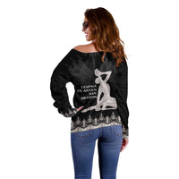 Haiti Neg Marron Silver Off Shoulder Sweater Hope is Nothing Without Action - Wonder Print Shop