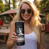 Haiti Neg Marron Silver Skinny Tumbler Hope is Nothing Without Action - Wonder Print Shop