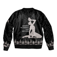 Haiti Neg Marron Silver Sleeve Zip Bomber Jacket Hope is Nothing Without Action - Wonder Print Shop