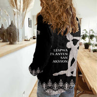 Haiti Neg Marron Silver Women Casual Shirt Hope is Nothing Without Action - Wonder Print Shop