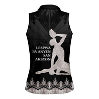 Haiti Neg Marron Silver Women Sleeveless Polo Shirt Hope is Nothing Without Action - Wonder Print Shop