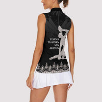 Haiti Neg Marron Silver Women Sleeveless Polo Shirt Hope is Nothing Without Action - Wonder Print Shop