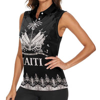 Haiti Neg Marron Silver Women Sleeveless Polo Shirt Hope is Nothing Without Action - Wonder Print Shop