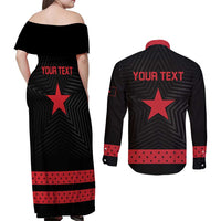 Personalized Zapatista Territories Couples Matching Off Shoulder Maxi Dress and Long Sleeve Button Shirt EZLN Everything For Everyone Nothing For Us - Wonder Print Shop