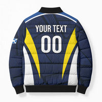 Custom Football Scotland On Tour 2026 Bomber Puffer Jacket Tartan Scottish Army Be Coming - Wonder Print Shop