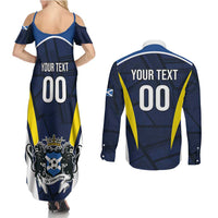 Custom Football Scotland On Tour 2026 Couples Matching Summer Maxi Dress and Long Sleeve Button Shirt Tartan Scottish Army Be Coming - Wonder Print Shop
