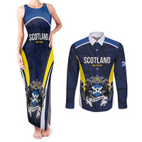 Custom Football Scotland On Tour 2026 Couples Matching Tank Maxi Dress and Long Sleeve Button Shirt Tartan Scottish Army Be Coming - Wonder Print Shop