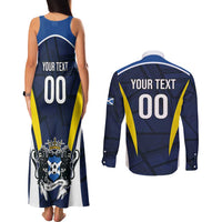Custom Football Scotland On Tour 2026 Couples Matching Tank Maxi Dress and Long Sleeve Button Shirt Tartan Scottish Army Be Coming - Wonder Print Shop