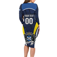 Custom Football Scotland On Tour 2026 Family Matching Long Sleeve Bodycon Dress and Hawaiian Shirt Tartan Scottish Army Be Coming - Wonder Print Shop