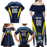Custom Football Scotland On Tour 2026 Family Matching Off Shoulder Maxi Dress and Hawaiian Shirt Tartan Scottish Army Be Coming - Wonder Print Shop