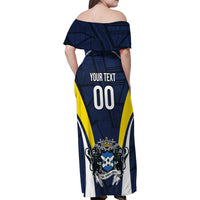 Custom Football Scotland On Tour 2026 Family Matching Off Shoulder Maxi Dress and Hawaiian Shirt Tartan Scottish Army Be Coming - Wonder Print Shop