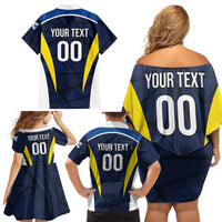 Custom Football Scotland On Tour 2026 Family Matching Off Shoulder Short Dress and Hawaiian Shirt Tartan Scottish Army Be Coming - Wonder Print Shop