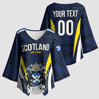 Custom Football Scotland On Tour 2026 Kimono Sleeve Blouse Tartan Scottish Army Be Coming - Wonder Print Shop