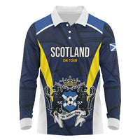 Custom Football Scotland On Tour 2026 Long Sleeve Polo Shirt Tartan Scottish Army Be Coming - Wonder Print Shop