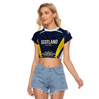 Custom Football Scotland On Tour 2026 Raglan Cropped T Shirt Tartan Scottish Army Be Coming - Wonder Print Shop