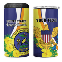 Personalized United States Virgin Islands 4 in 1 Can Cooler Tumbler United in Pride and Hope