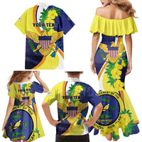 Personalized United States Virgin Islands Family Matching Mermaid Dress and Hawaiian Shirt United in Pride and Hope