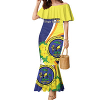 Personalized United States Virgin Islands Family Matching Mermaid Dress and Hawaiian Shirt United in Pride and Hope