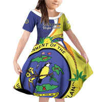 Personalized United States Virgin Islands Family Matching Off Shoulder Short Dress and Hawaiian Shirt United in Pride and Hope