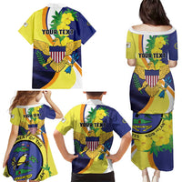 Personalized United States Virgin Islands Family Matching Puletasi and Hawaiian Shirt United in Pride and Hope
