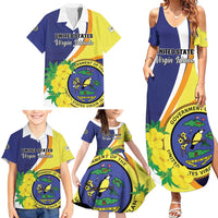 Personalized United States Virgin Islands Family Matching Summer Maxi Dress and Hawaiian Shirt United in Pride and Hope