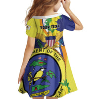 Personalized United States Virgin Islands Kid Short Sleeve Dress United in Pride and Hope