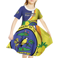 Personalized United States Virgin Islands Kid Short Sleeve Dress United in Pride and Hope