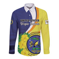 Personalized United States Virgin Islands Long Sleeve Button Shirt United in Pride and Hope