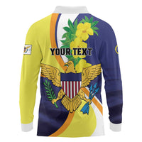 Personalized United States Virgin Islands Long Sleeve Polo Shirt United in Pride and Hope