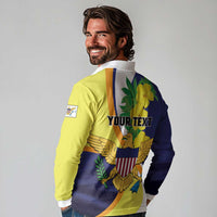 Personalized United States Virgin Islands Long Sleeve Polo Shirt United in Pride and Hope