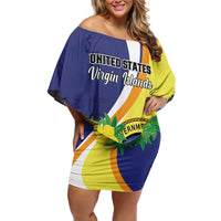 Personalized United States Virgin Islands Off Shoulder Short Dress United in Pride and Hope