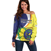 Personalized United States Virgin Islands Off Shoulder Sweater United in Pride and Hope