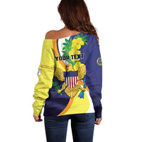 Personalized United States Virgin Islands Off Shoulder Sweater United in Pride and Hope