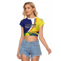 Personalized United States Virgin Islands Raglan Cropped T Shirt United in Pride and Hope